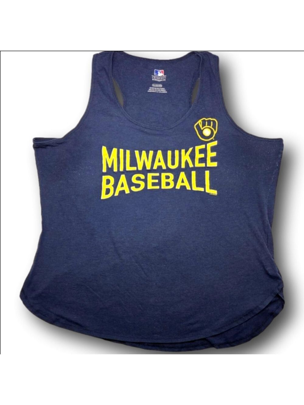 Women's MLB Navy Blue Milwaukee Baseball Tank Top XL - Picture 1 of 10